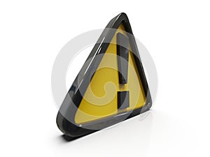 Yellow TriangleÂ Warning 3d Sign with Exclamation Mark